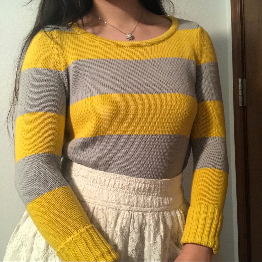 GAP Striped Sweater Yellow Longsleeve Shirt